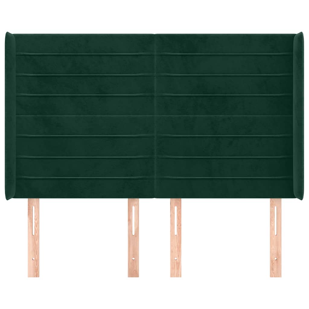 Testiera ad Orecchio Verde Scuro 147x23x118/128cm in Velluto | homemem39