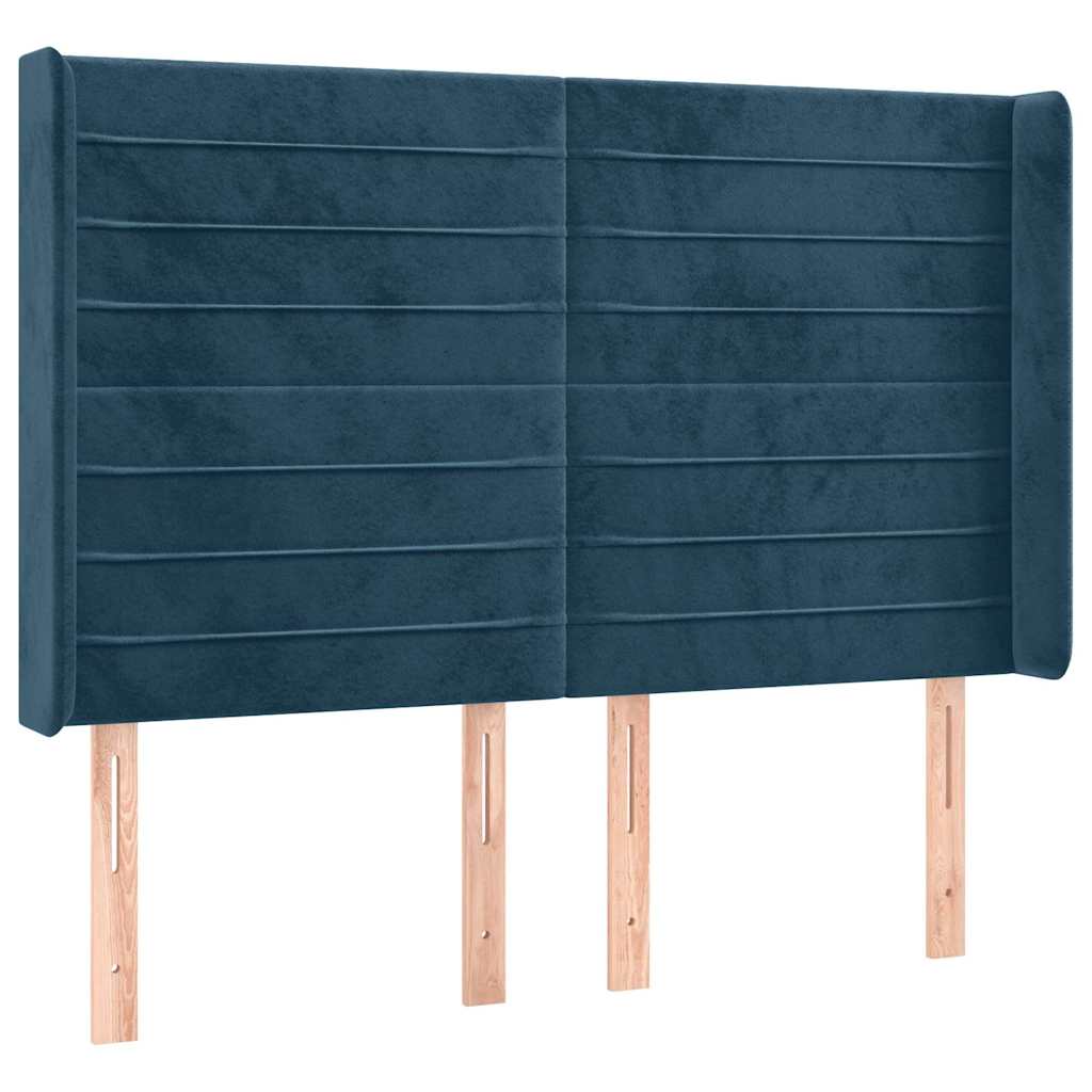 Testiera ad Orecchio Blu Scuro 147x16x118/128 cm in Velluto | homemem39