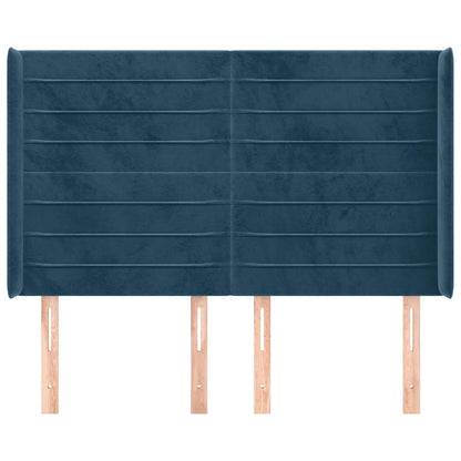 Testiera ad Orecchio Blu Scuro 147x16x118/128 cm in Velluto | homemem39