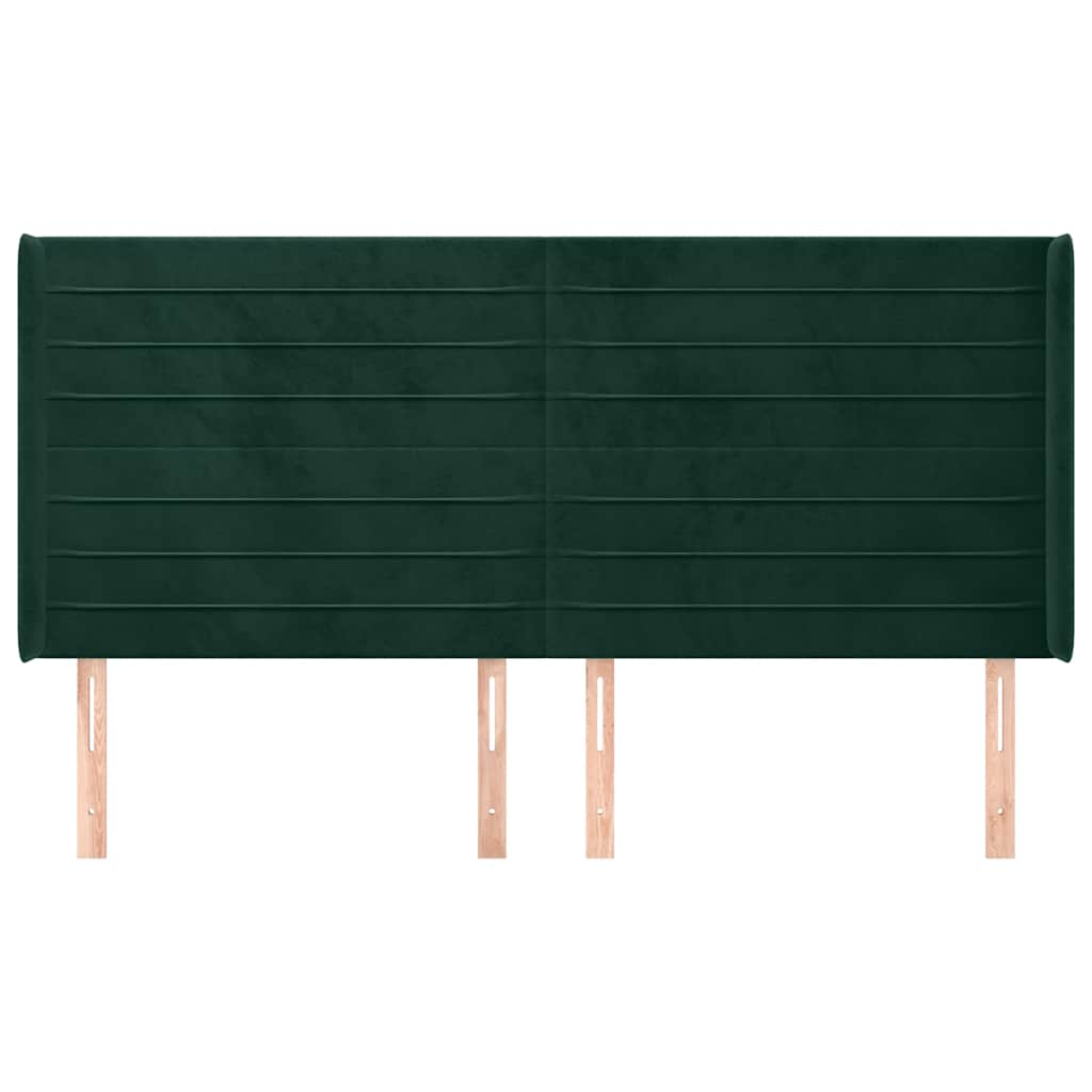 Testiera ad Orecchio Verde Scuro 163x16x118/128 cm in Velluto | homemem39