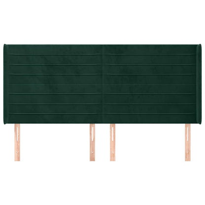 Testiera ad Orecchio Verde Scuro 163x16x118/128 cm in Velluto | homemem39