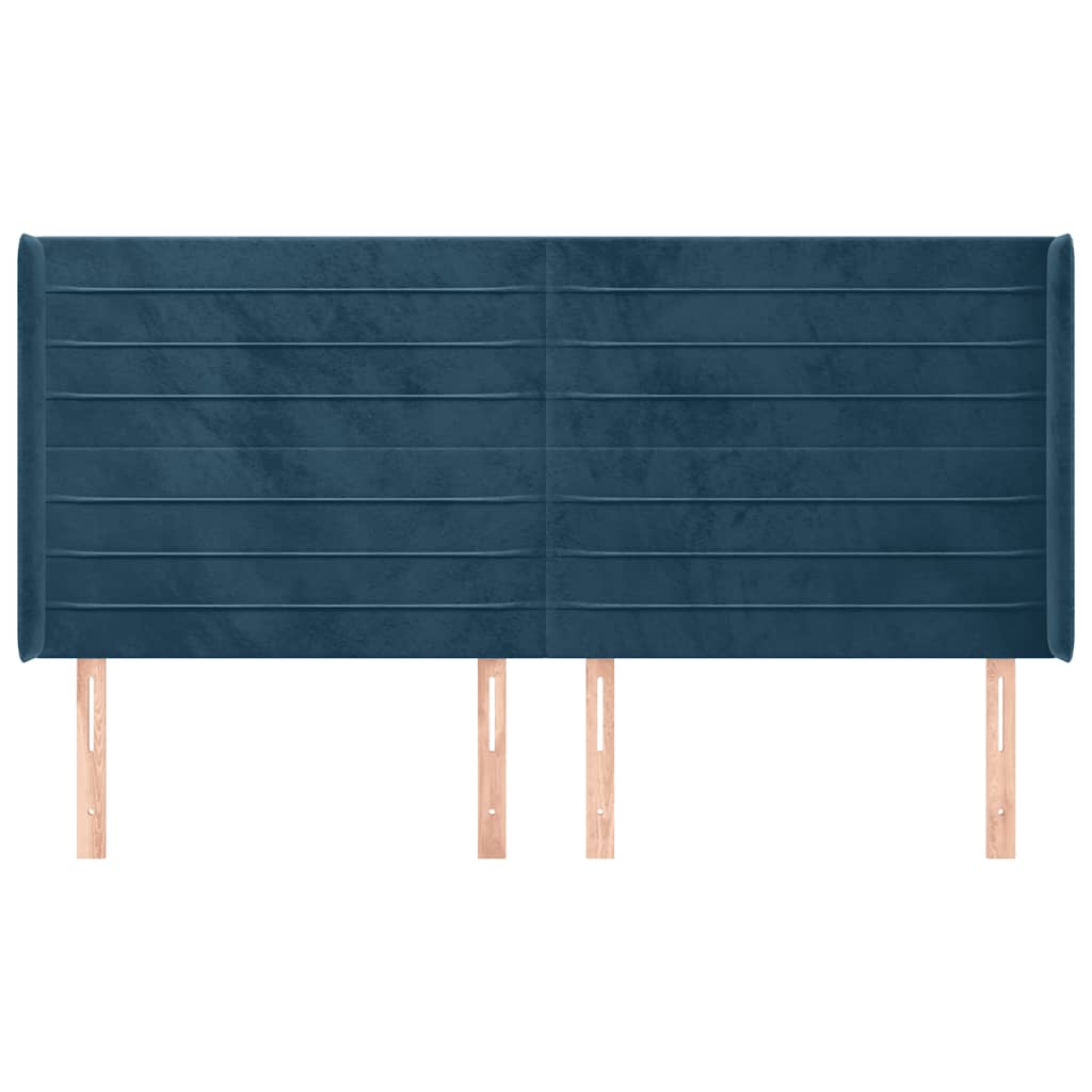 Testiera ad Orecchio Blu Scuro 163x16x118/128 cm in Velluto | homemem39