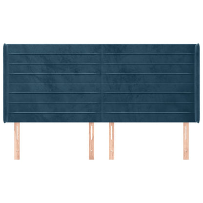 Testiera ad Orecchio Blu Scuro 163x16x118/128 cm in Velluto | homemem39
