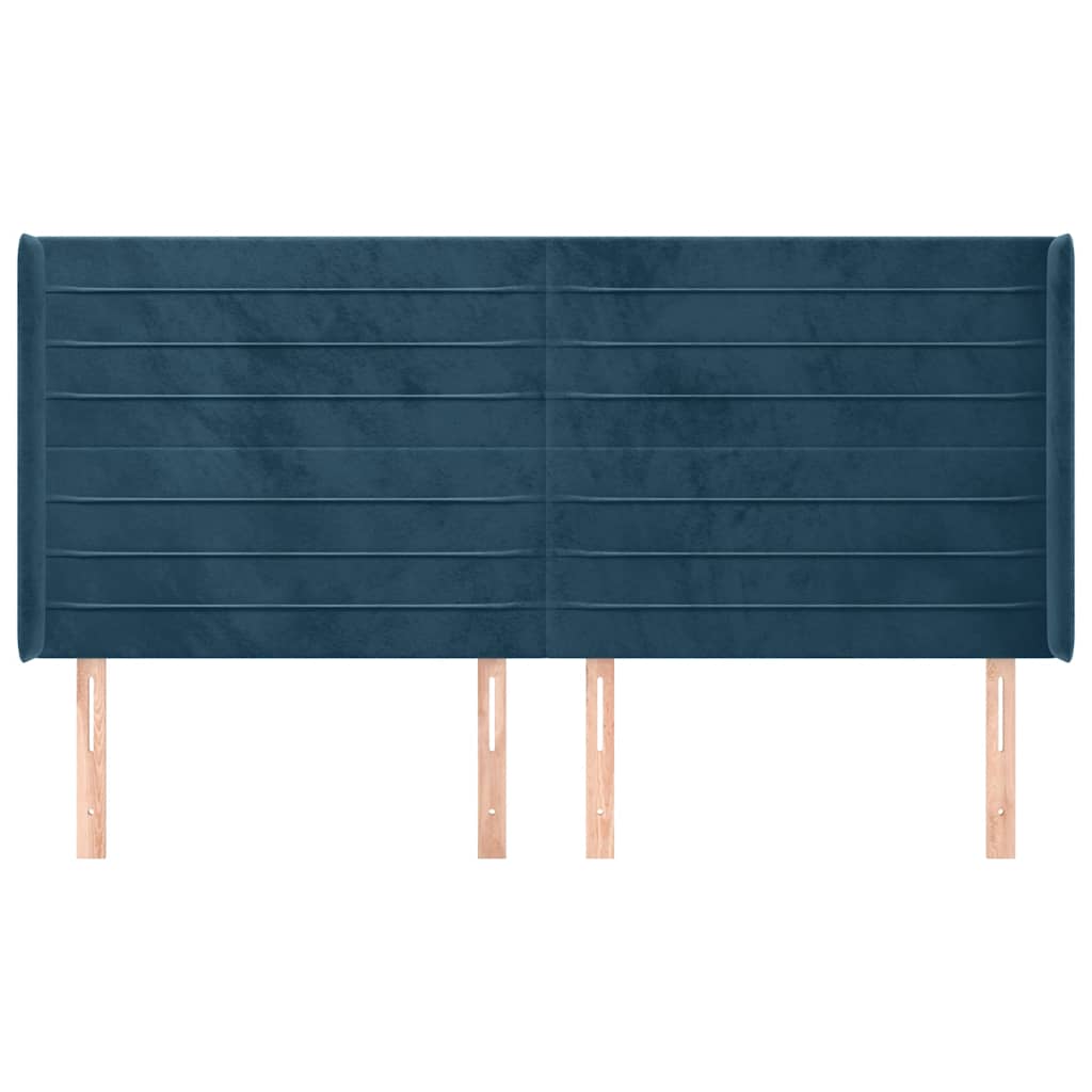 Testiera ad Orecchio Blu Scuro 183x16x118/128 cm in Velluto | homemem39