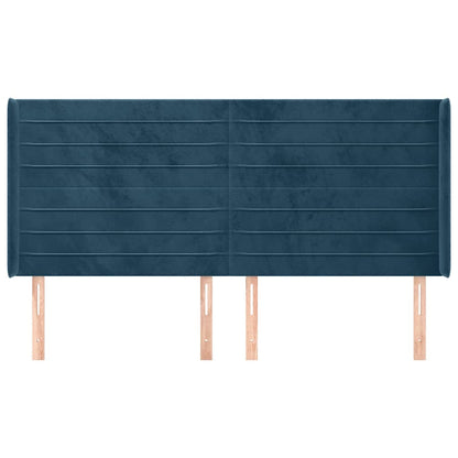 Testiera ad Orecchio Blu Scuro 203x23x118/128 cm in Velluto | homemem39