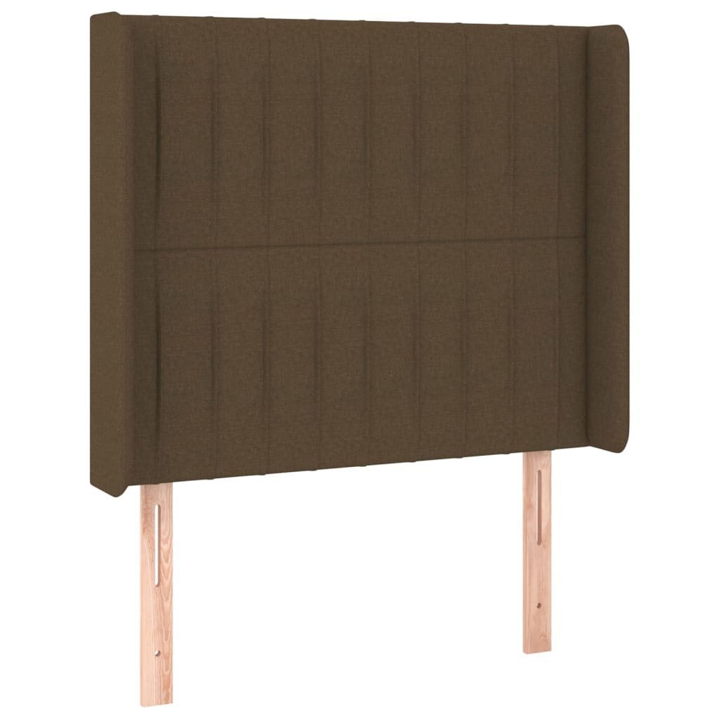 Testiera ad Orecchio Marrone Scuro 93x16x118/128 cm in Tessuto | homemem39