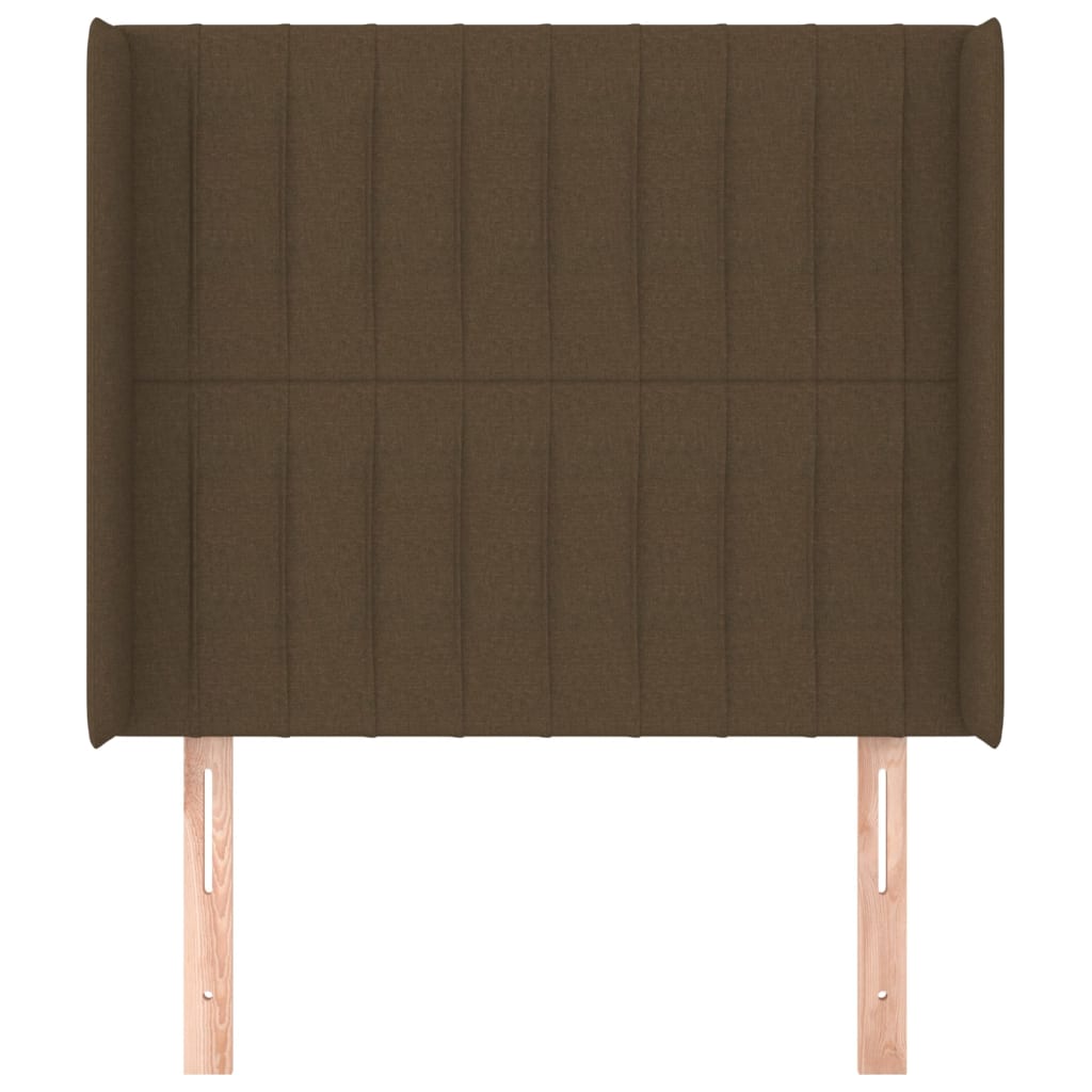Testiera ad Orecchio Marrone Scuro 93x16x118/128 cm in Tessuto | homemem39