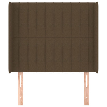 Testiera ad Orecchio Marrone Scuro 93x16x118/128 cm in Tessuto | homemem39