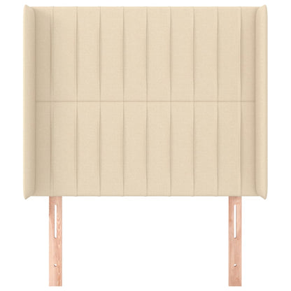 Testiera ad Orecchio Crema 93x16x118/128 cm in Tessuto