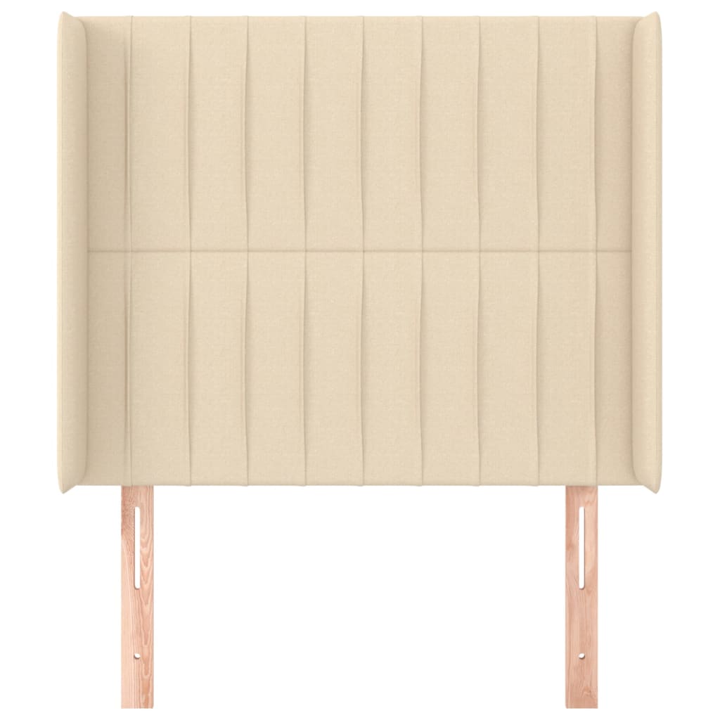 Testiera ad Orecchio Crema 103x16x118/128 cm in Tessuto