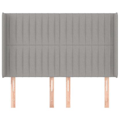 Testiera ad Orecchio Grigio Chiaro 147x16x118/128 cm in Tessuto