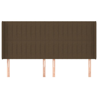Testiera ad Orecchio Marrone Scuro 183x16x118/128 cm in Tessuto | homemem39