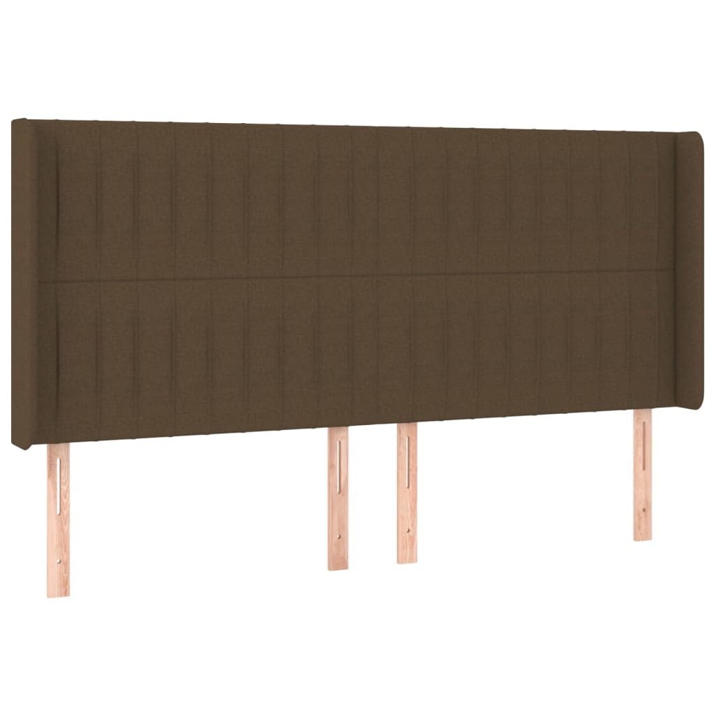 Testiera ad Orecchio Marrone Scuro 203x16x118/128 cm in Tessuto | homemem39
