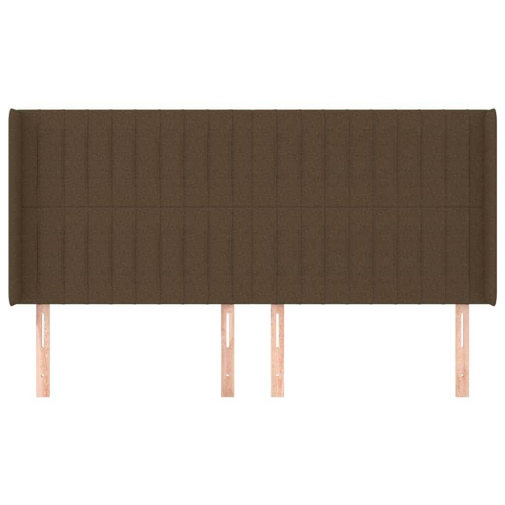 Testiera ad Orecchio Marrone Scuro 203x16x118/128 cm in Tessuto | homemem39
