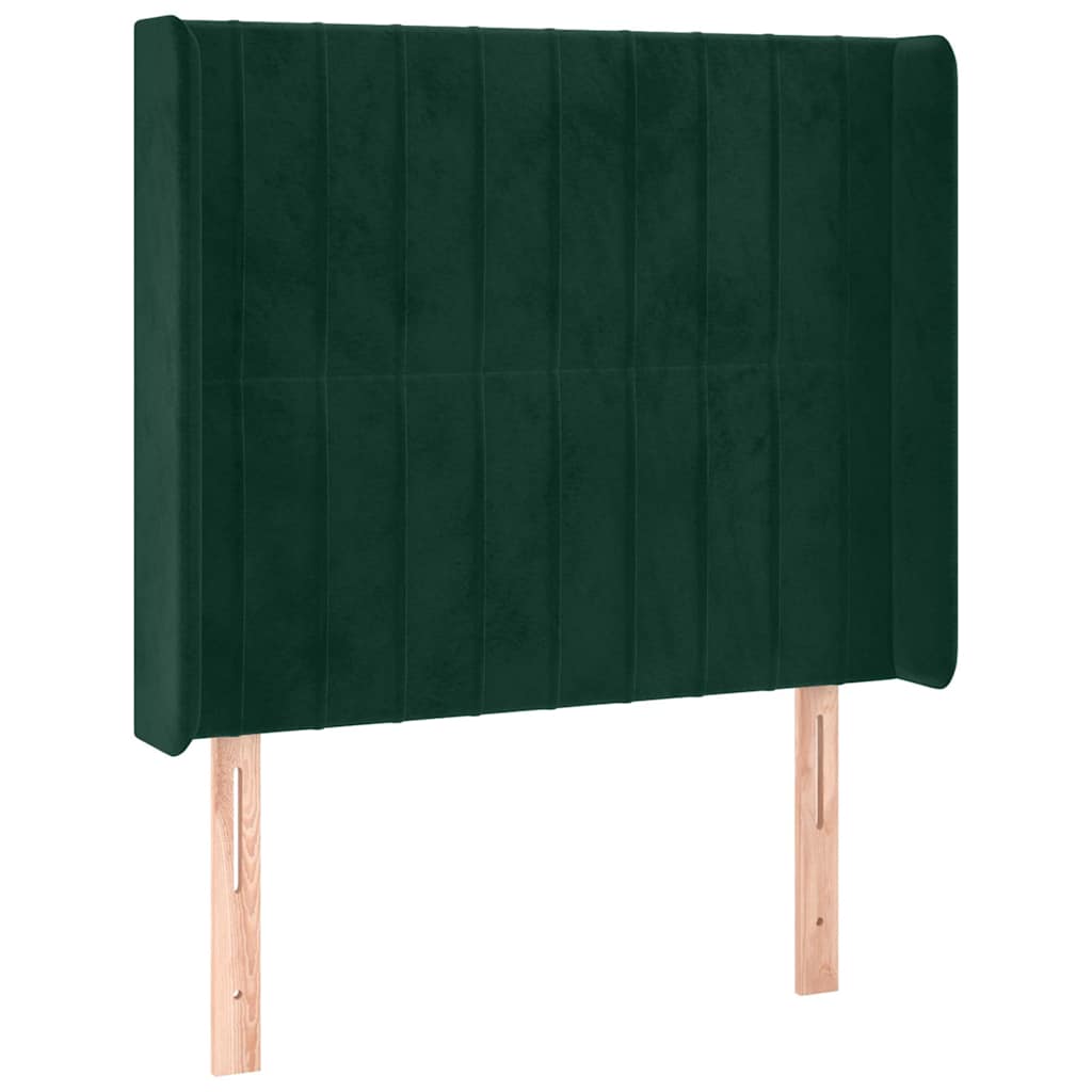 Testiera ad Orecchio Verde Scuro 83x16x118/128 cm in Velluto | homemem39
