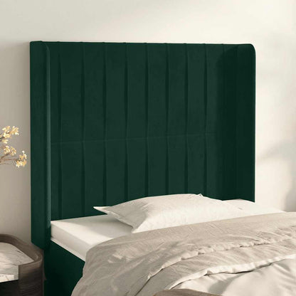 Testiera ad Orecchio Verde Scuro 83x16x118/128 cm in Velluto | homemem39