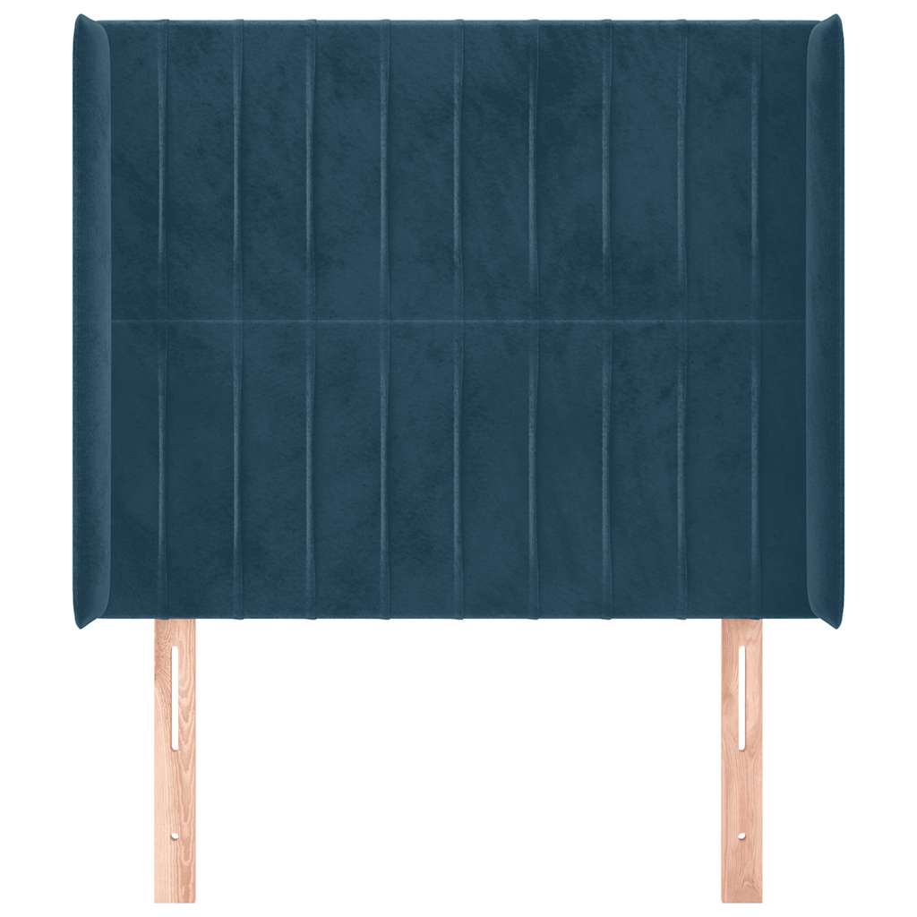 Testiera ad Orecchio Blu Scuro 83x16x118/128 cm in Velluto | homemem39