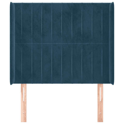 Testiera ad Orecchio Blu Scuro 83x16x118/128 cm in Velluto | homemem39