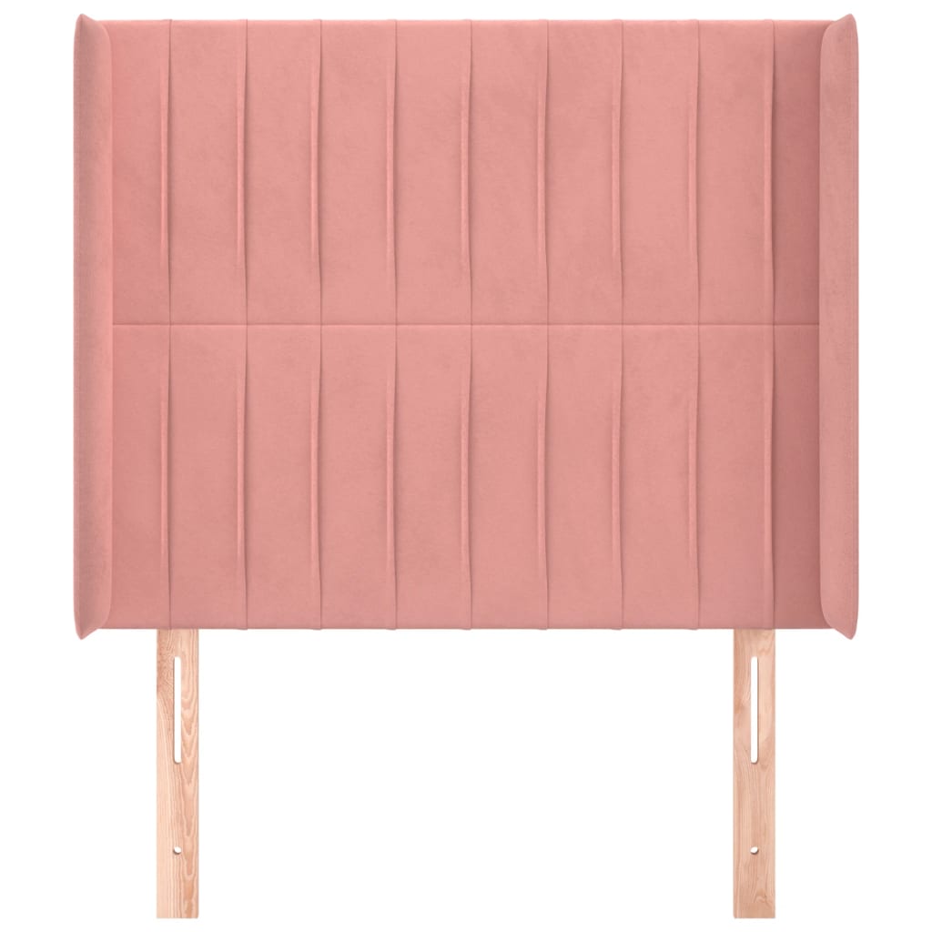 Testiera ad Orecchio Nera 83x16x118/128 cm in Velluto