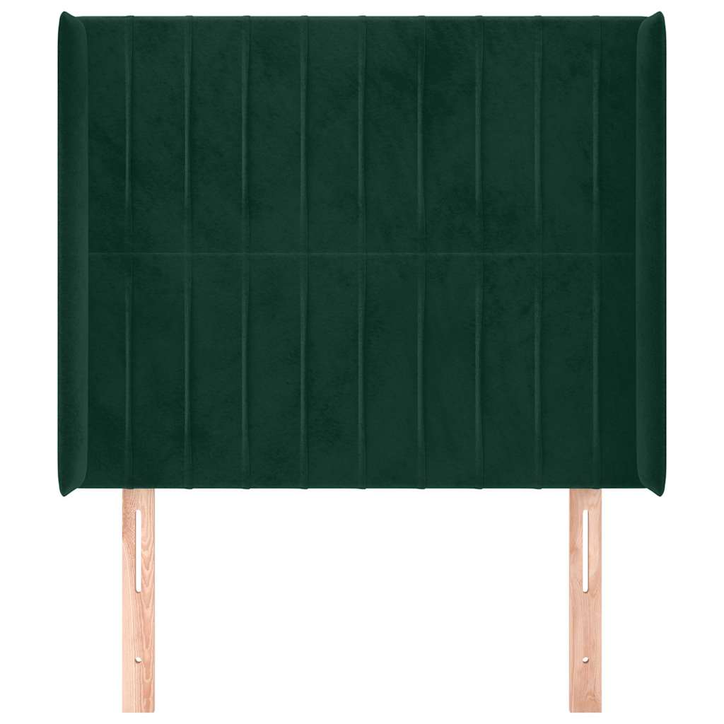 Testiera ad Orecchio Verde Scuro 93x16x118/128 cm in Velluto | homemem39