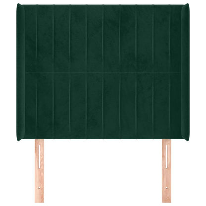 Testiera ad Orecchio Verde Scuro 93x16x118/128 cm in Velluto | homemem39