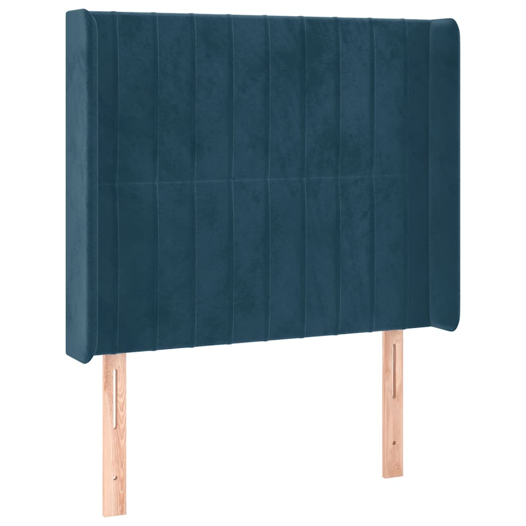 Testiera ad Orecchio Blu Scuro 93x16x118/128 cm in Velluto | homemem39