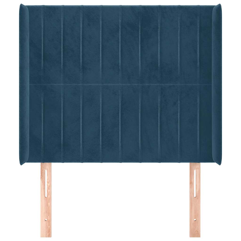 Testiera ad Orecchio Blu Scuro 93x16x118/128 cm in Velluto | homemem39