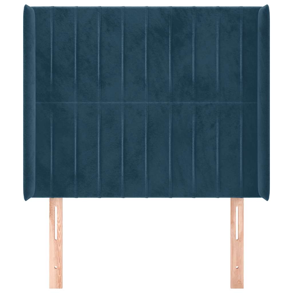 Testiera ad Orecchio Blu Scuro 103x16x118/128 cm in Velluto | homemem39
