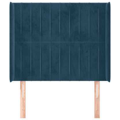 Testiera ad Orecchio Blu Scuro 103x16x118/128 cm in Velluto | homemem39