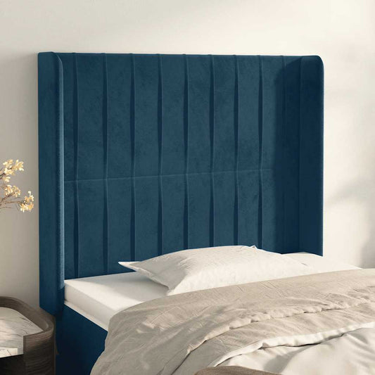 Testiera ad Orecchio Blu Scuro 103x16x118/128 cm in Velluto | homemem39