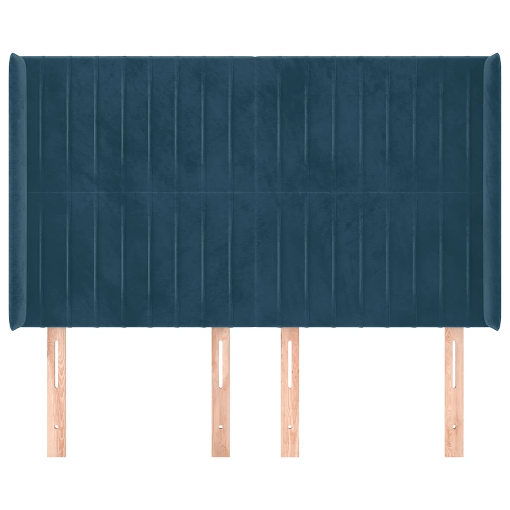 Testiera ad Orecchio Blu Scuro 147x16x118/128 cm in Velluto | homemem39