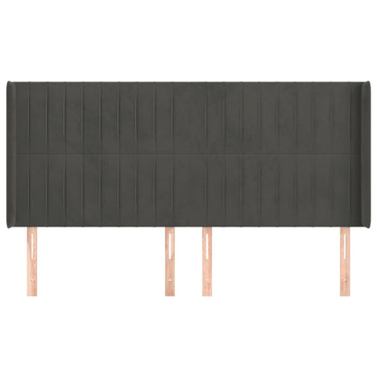 Testiera ad Orecchio GrigioScuro 163x16x118/128cm in Velluto