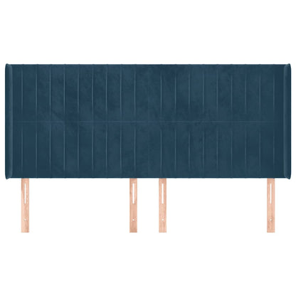 Testiera ad Orecchio Blu Scuro 163x16x118/128 cm in Velluto | homemem39