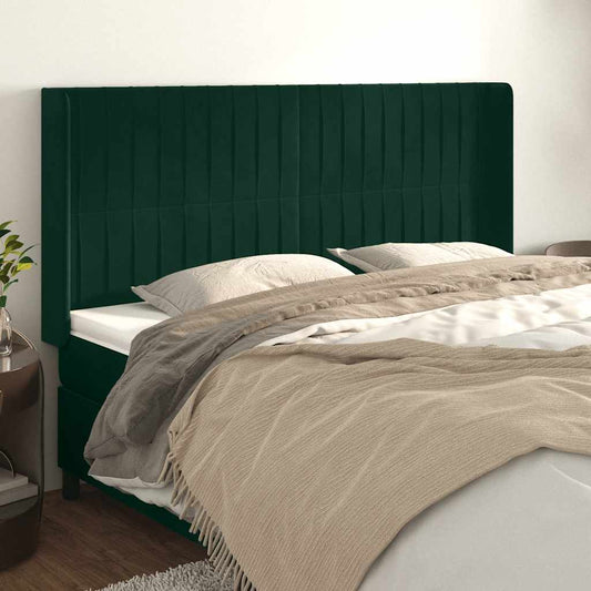 Testiera ad Orecchio Verde Scuro 183x16x118/128 cm in Velluto | homemem39