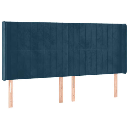 Testiera ad Orecchio Blu Scuro 183x16x118/128 cm in Velluto | homemem39