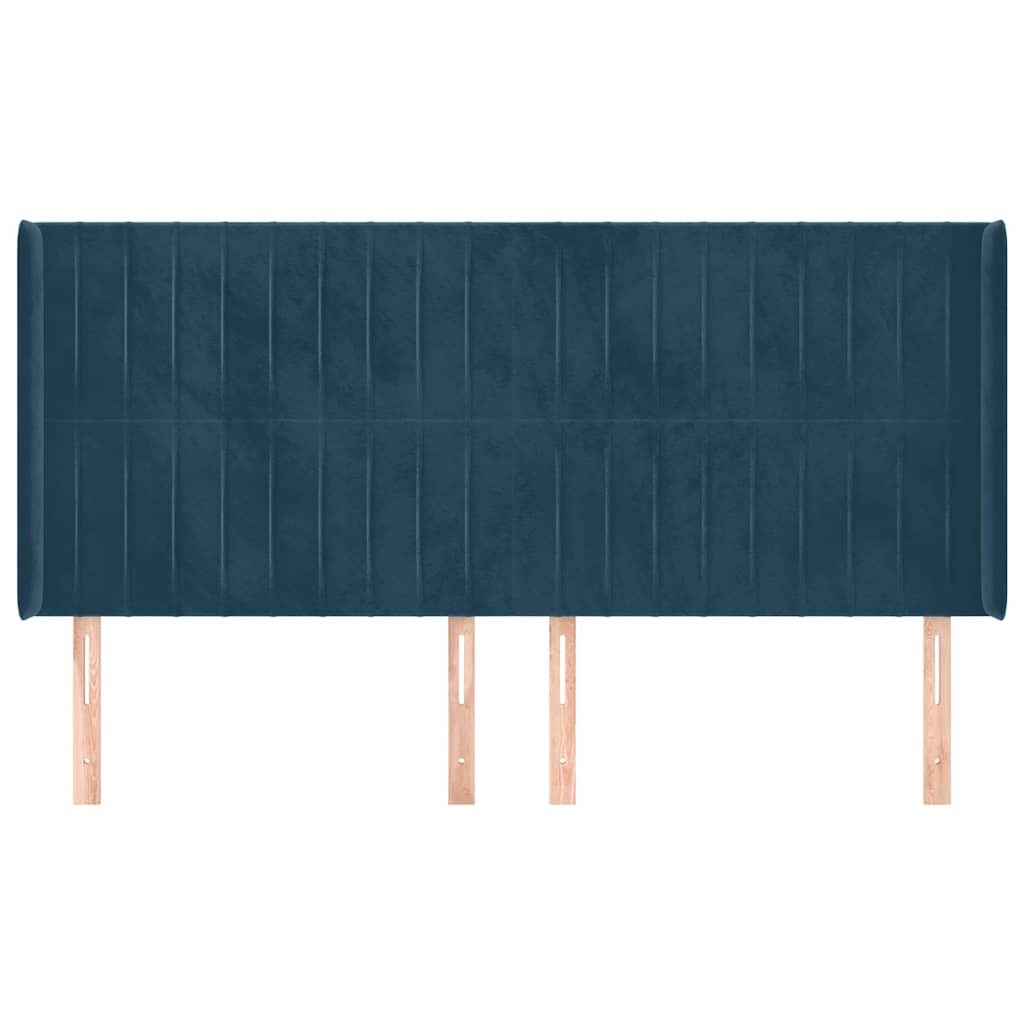 Testiera ad Orecchio Blu Scuro 183x16x118/128 cm in Velluto | homemem39