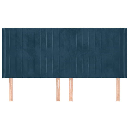 Testiera ad Orecchio Blu Scuro 183x16x118/128 cm in Velluto | homemem39