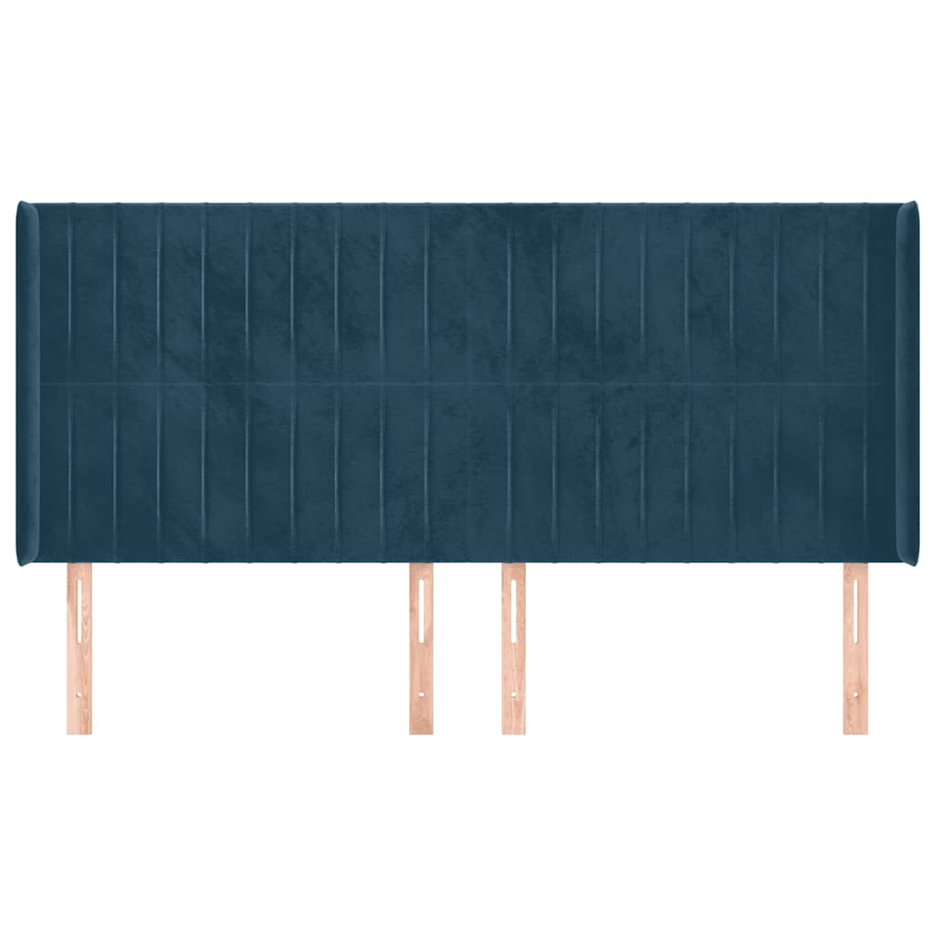 Testiera ad Orecchio Blu Scuro 203x23x118/128 cm in Velluto | homemem39