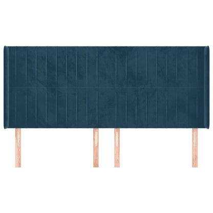 Testiera ad Orecchio Blu Scuro 203x23x118/128 cm in Velluto | homemem39