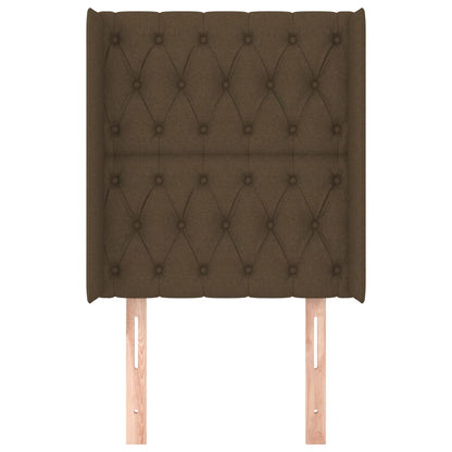 Testiera ad Orecchio Marrone Scuro 83x16x118/128 cm in Tessuto