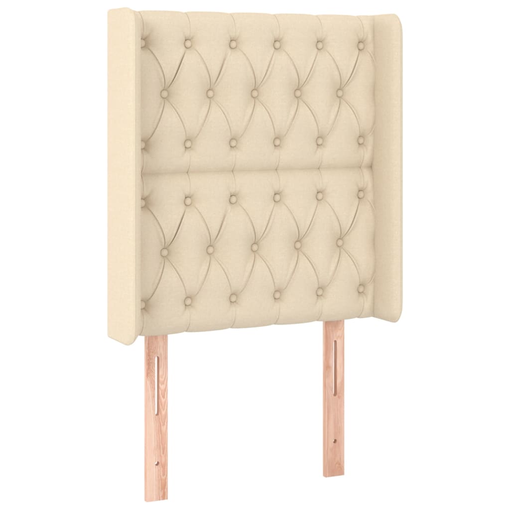 Testiera ad Orecchio Crema 83x16x118/128 cm in Tessuto - homemem39