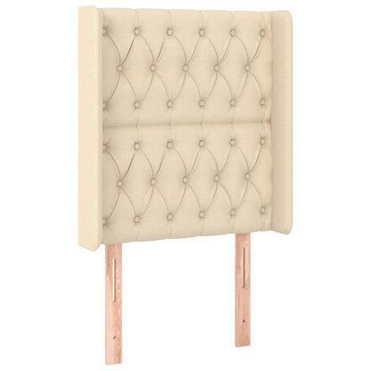 Testiera ad Orecchio Crema 83x16x118/128 cm in Tessuto - homemem39