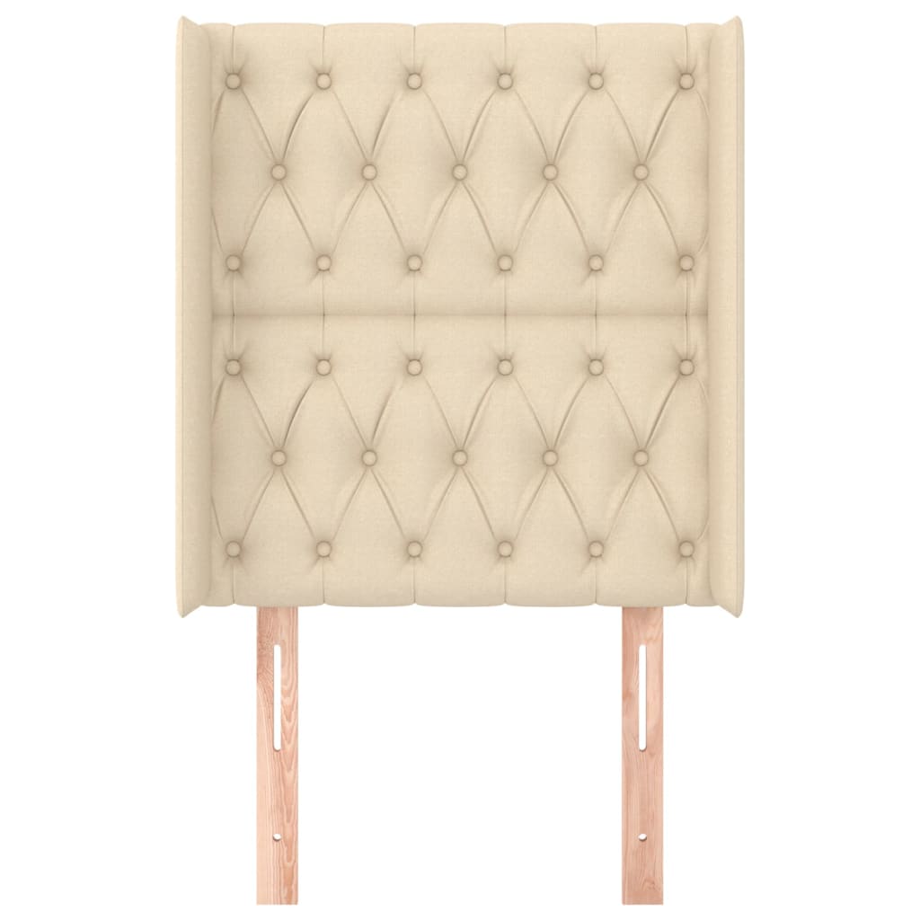 Testiera ad Orecchio Crema 83x16x118/128 cm in Tessuto - homemem39