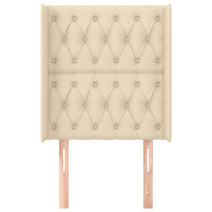 Testiera ad Orecchio Crema 83x16x118/128 cm in Tessuto - homemem39