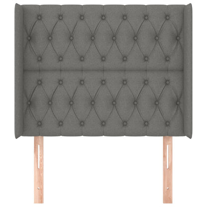 Testiera ad Orecchio Grigio Scuro 93x16x118/128 cm in Tessuto
