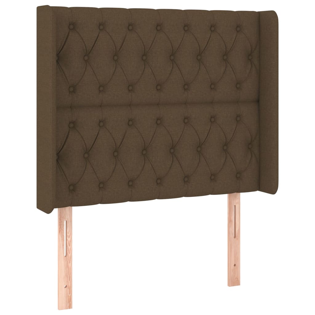 Testiera ad Orecchio Marrone Scuro 93x16x118/128 cm in Tessuto | homemem39