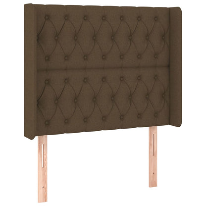 Testiera ad Orecchio Marrone Scuro 93x16x118/128 cm in Tessuto | homemem39