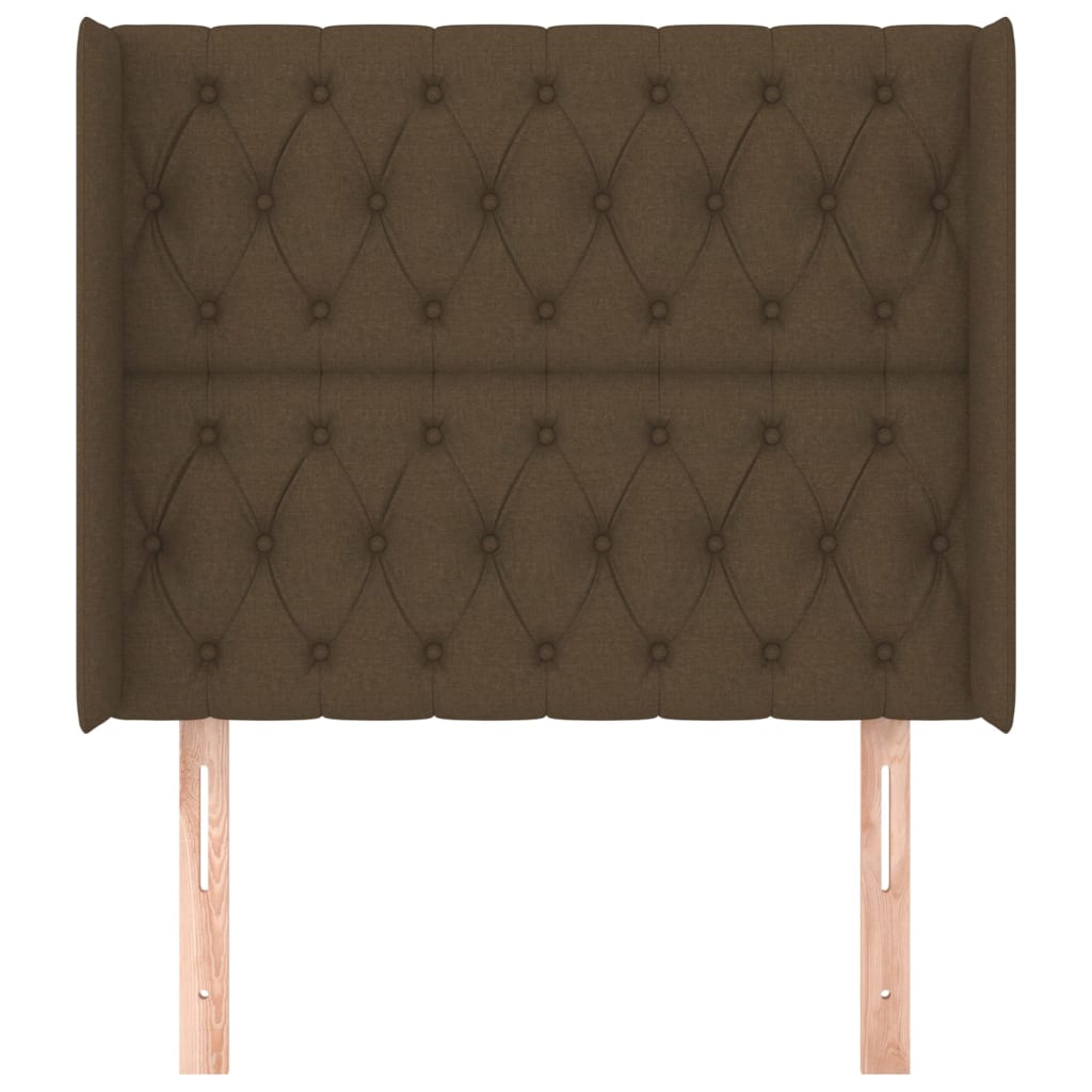 Testiera ad Orecchio Marrone Scuro 93x16x118/128 cm in Tessuto | homemem39