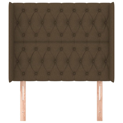Testiera ad Orecchio Marrone Scuro 93x16x118/128 cm in Tessuto | homemem39