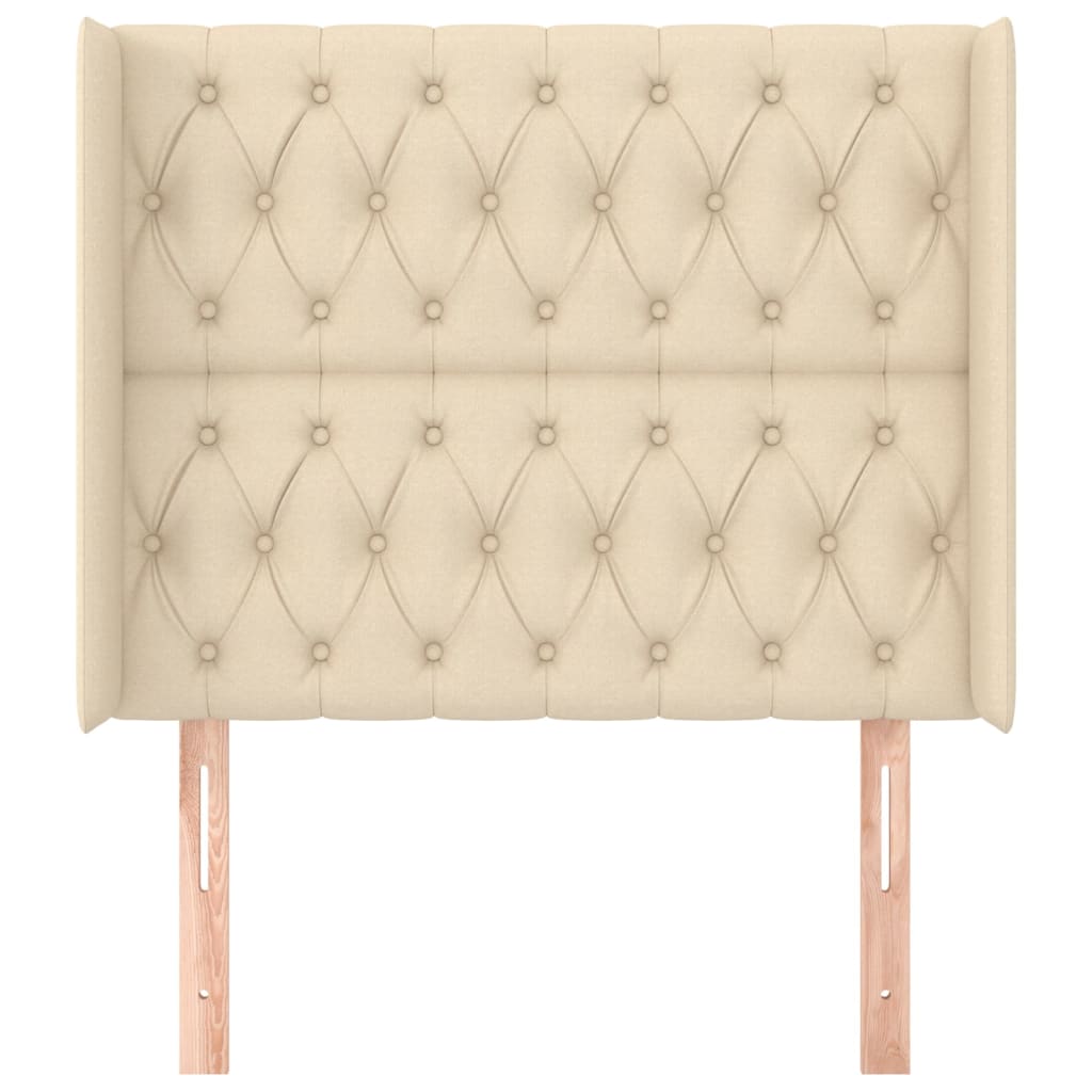 Testiera ad Orecchio Crema 93x16x118/128 cm in Tessuto